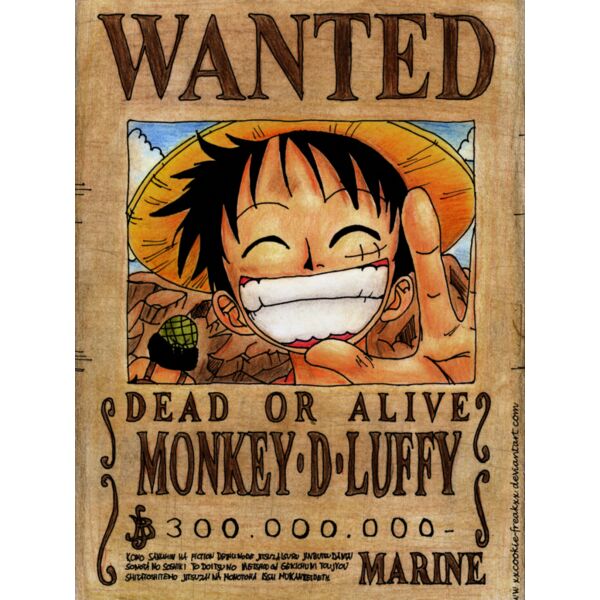 One Piece, Luffy Original Wanted Poster Clipart, HD One Piece Thumbnail