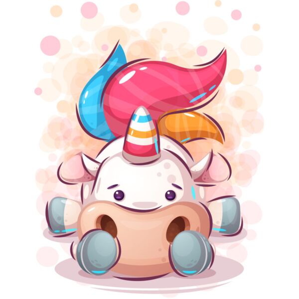 Vector, Cute Unicorn Clipart, Cute Vectors Kids - AA  1  Thumbnail