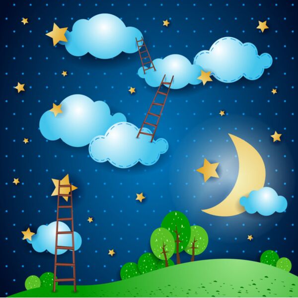 Bg  Ladder on Clouds  Background Designs with Frame  Kids Boy Background Background  KBB 22 Thumbnail