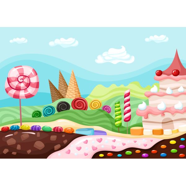 Royal  World of Desserts  Background Designs with Frame  Kids Girls Background Background  KGB 14 Thumbnail