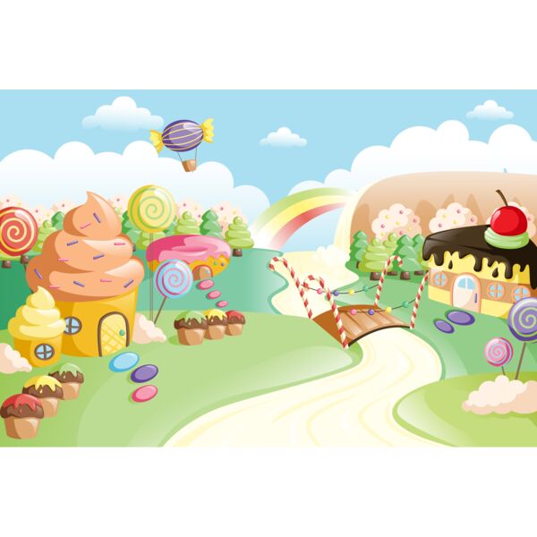Royal  Road of Sweets  Background Designs with Frame  Kids Girls Background Background  KGB 15 Thumbnail