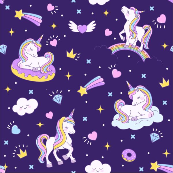 Princess  Elegant Unicorns  Background Designs with Frame  Kids Girl Background  KGP 12 Thumbnail