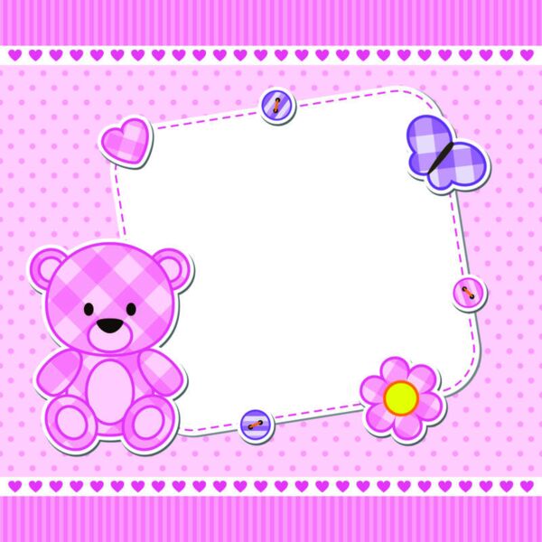 Royal  Cute Teddy Bear  Background Designs with Frame  Kids Girls Background Background  KGB 29 Thumbnail