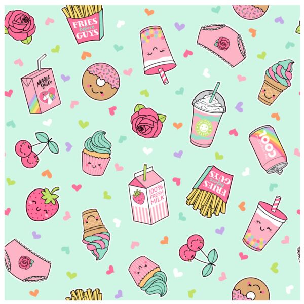 Princess  Happy Foods  Background Designs with Frame  Kids Girl Background  KGP 34 Thumbnail