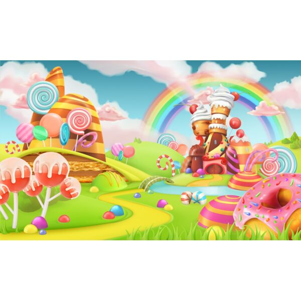 Royal  Castle of Sweets  Background Designs with Frame  Kids Girls Background Background  KGB 13 Thumbnail