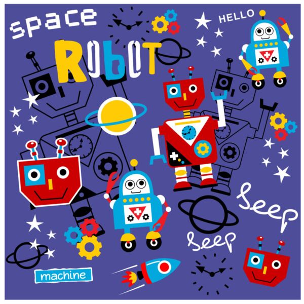 Toys  Space Robot  Background Designs with Frame  Kids Boy Background  KBP 5 Thumbnail