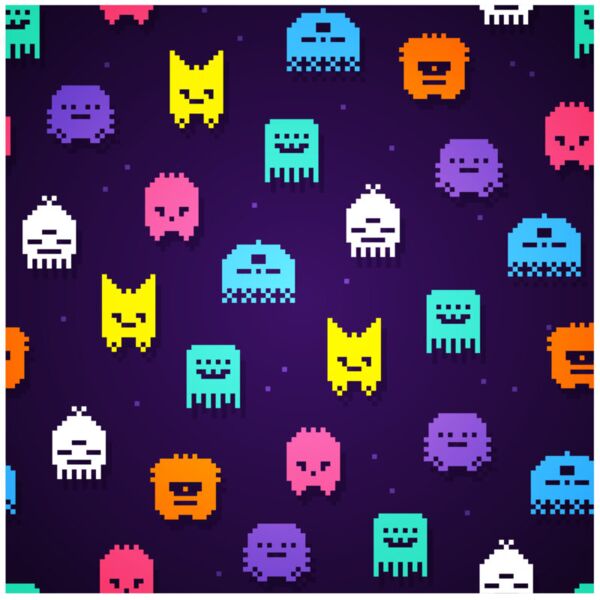 Toys  Pixelated Characters  Background Designs with Frame  Kids Boy Background  KBP 9 Thumbnail