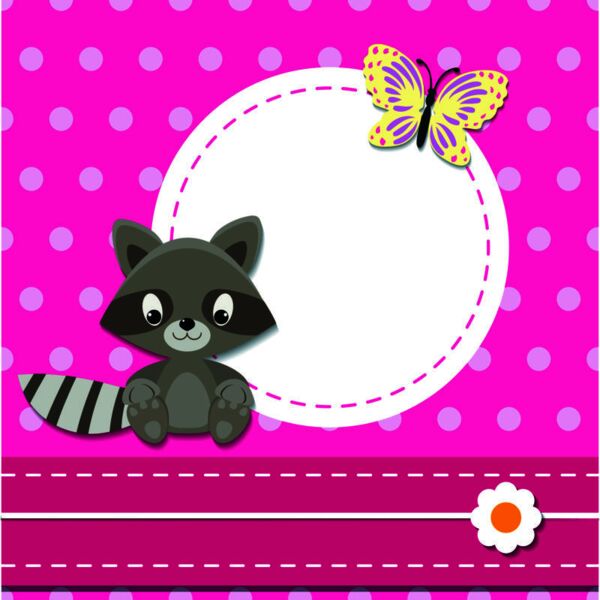 Royal  Racoon   Butterfly  Background Designs with Frame  Kids Girls Background Background  KGB 26 Thumbnail