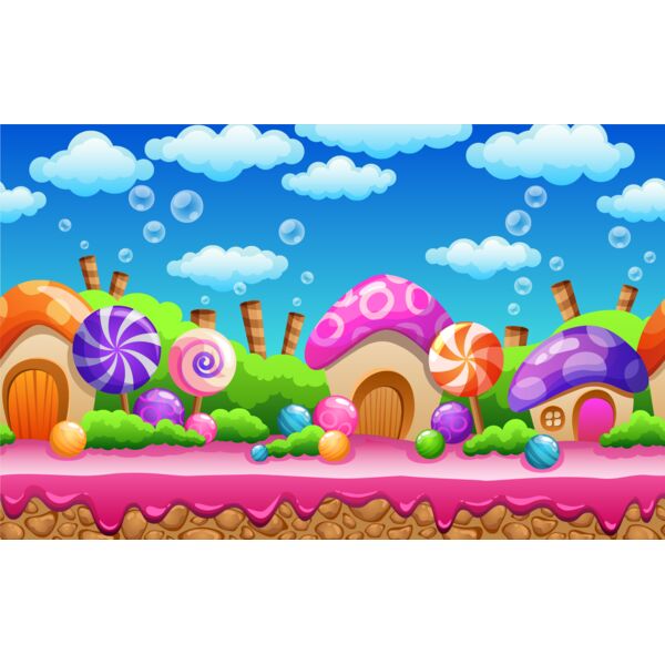 Royal  Town of Sweets  Background Designs with Frame  Kids Girls Background Background  KGB 17 Thumbnail