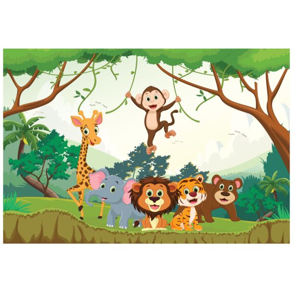 Bg  Joyful Animals  Background Designs with Frame  Kids Boy Background Background  KBB 33 Thumbnail
