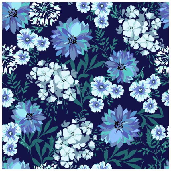 Flower  Blue Flowers with Green Leaves  Background Designs with Frame  Floral Background  FLR 11 Thumbnail