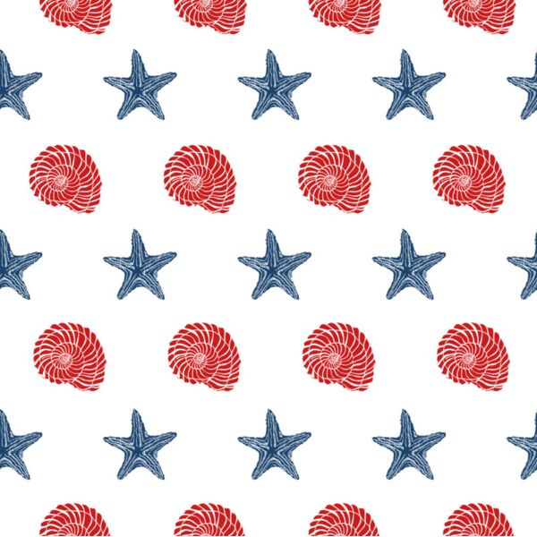 Pattern  Blue Starfish   Red Shell  Background Designs with Frame  Marine Background  MRN G Thumbnail