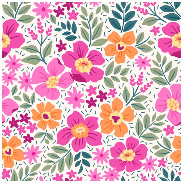 Flower  Pink   Orange Flowers  Background Designs with Frame  Floral Background  FLR 2 Thumbnail