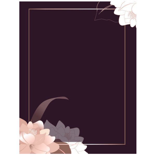 Frame  Brown Frame with Pastel Colored Flowers  Background Designs with Frame  Elegant A Background  ELB 15 Thumbnail