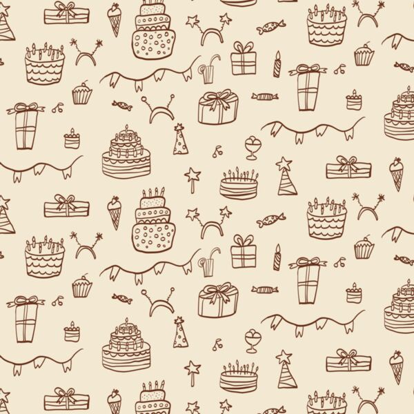 Occasion  Birthday Objects Brown  Background Designs with Frame  Birthday Background  BRT 22 Thumbnail