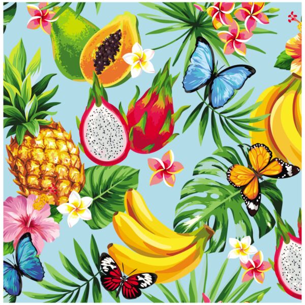 Season  Tropical Fruits   Butterflies  Background Designs with Frame  Summer Background  SMR 6 Thumbnail