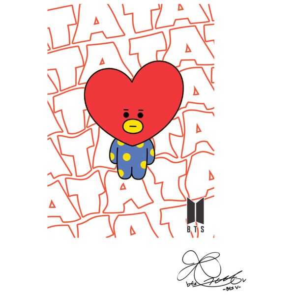 BTS, Heart Head Cliparts, BT21, BW - 4 Thumbnail