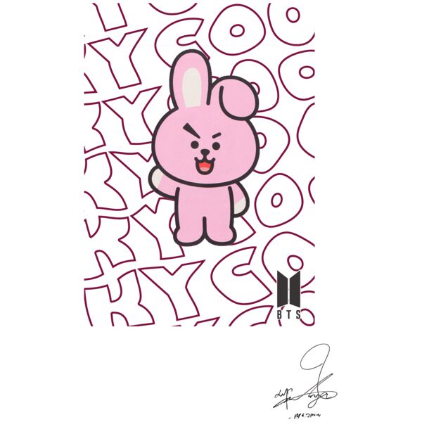 BTS, Pink Rabbit Cliparts, BT21, BW - 7 Thumbnail