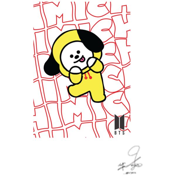 BTS, Cute Dog in Yellow Clothes Cliparts, BT21, BW - 8 Thumbnail