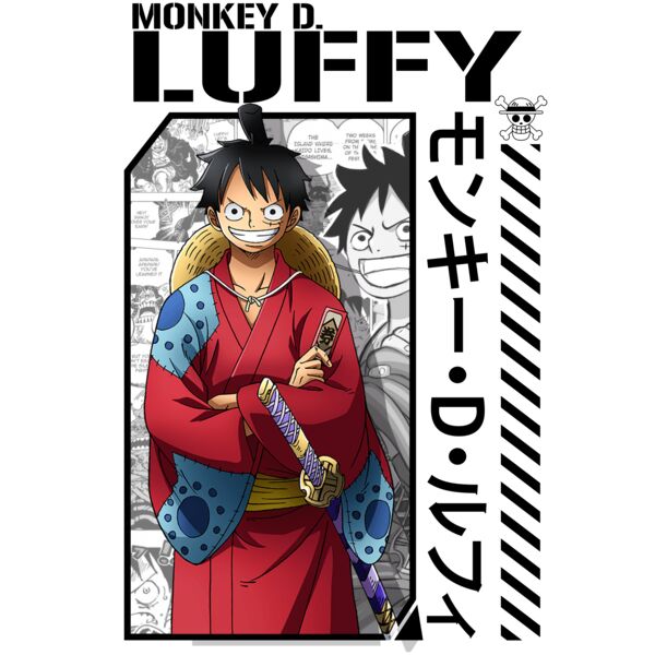 One Piece, Luffy Clipart, Anime Tees, ATS 2 Thumbnail