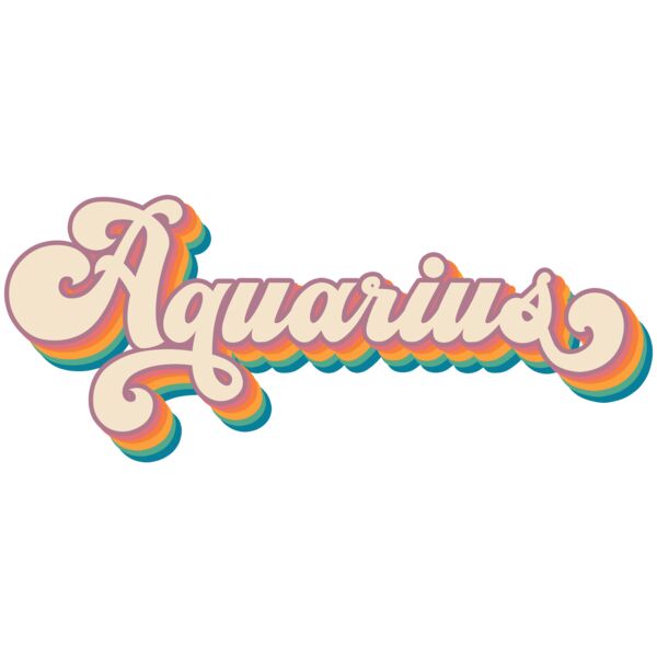 Star Sign, Aquarius Clipart, Retro Zodiac, KZ 1 Thumbnail