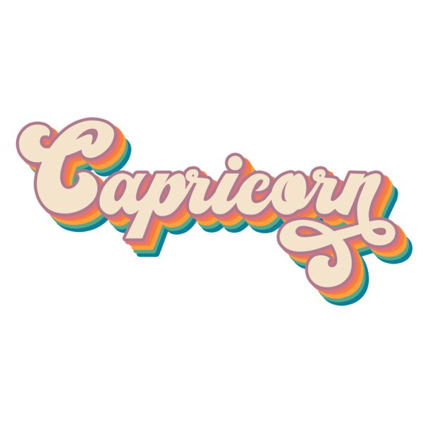 Star Sign, Capricorn Clipart, Retro Zodiac, KZ 4 Thumbnail