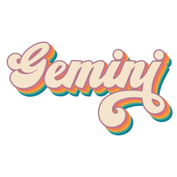 Star Sign, Gemini Clipart, Retro Zodiac, KZ 5 Thumbnail