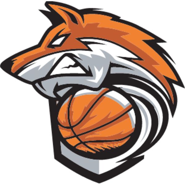 Basketball Fox, School Mascot, Sports Logo, Animal Logo, Esports Logo, Changeable Color, Animal Vector Mascot Thumbnail
