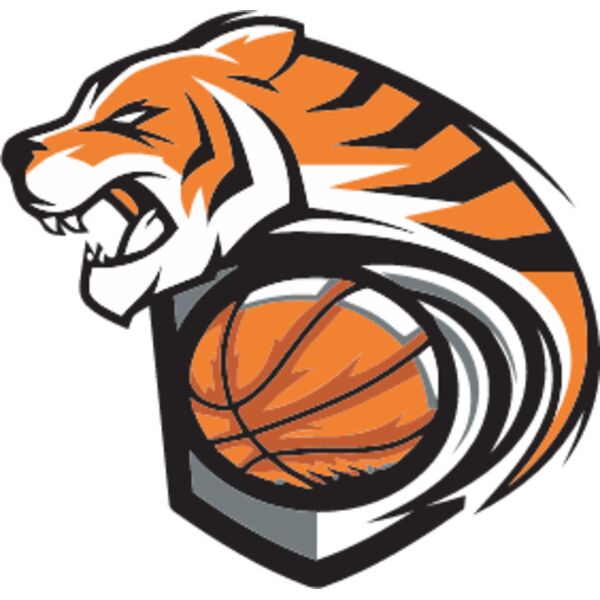 Basketball Tiger, School Mascot, Sports Logo, Animal Logo, Esports Logo, Changeable Color, Animal Vector Mascot Thumbnail
