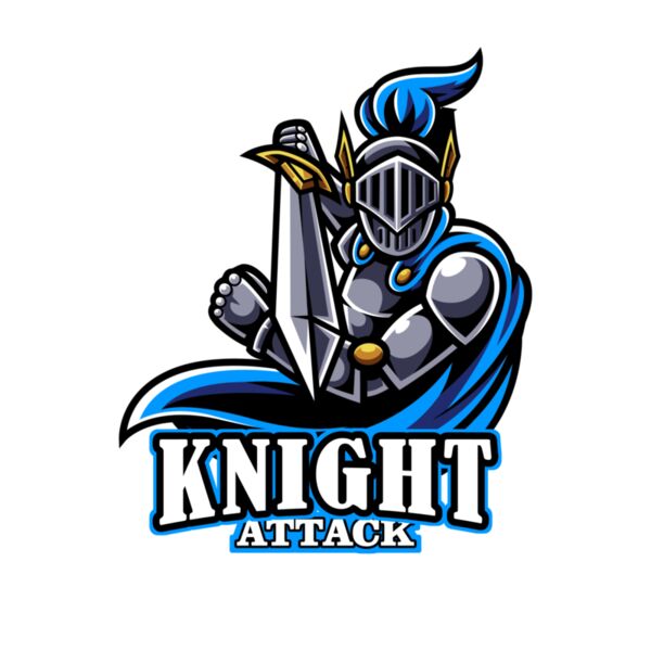 Knight Attack, Sports Logo, Gamer Logo, Esports Logo, Changeable Color, Gaming Vector Mascot Thumbnail