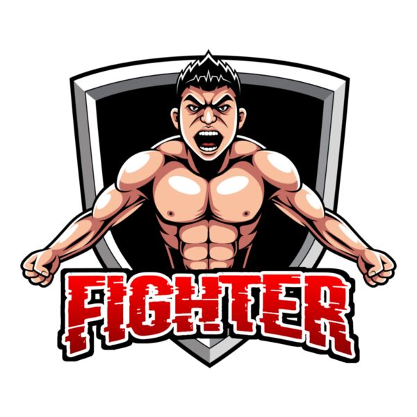 Fighter, Sports Logo, Gamer Logo, Esports Logo, Changeable Color, Gaming Vector Mascot Thumbnail