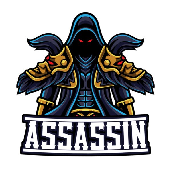 Assassin, Sports Logo, Gamer Logo, Esports Logo, Changeable Color, Gaming Vector Mascot Thumbnail