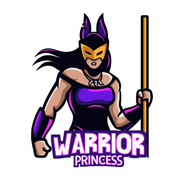 Warrior Princess, Sports Logo, Gamer Logo, Esports Logo, Changeable Color, Gaming Vector Mascot Thumbnail