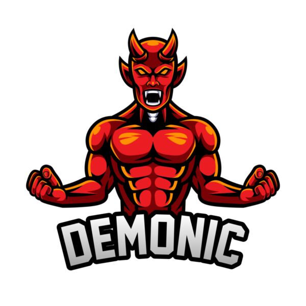 Demonic, Sports Logo, Gamer Logo, Esports Logo, Changeable Color, Gaming Vector Mascot Thumbnail