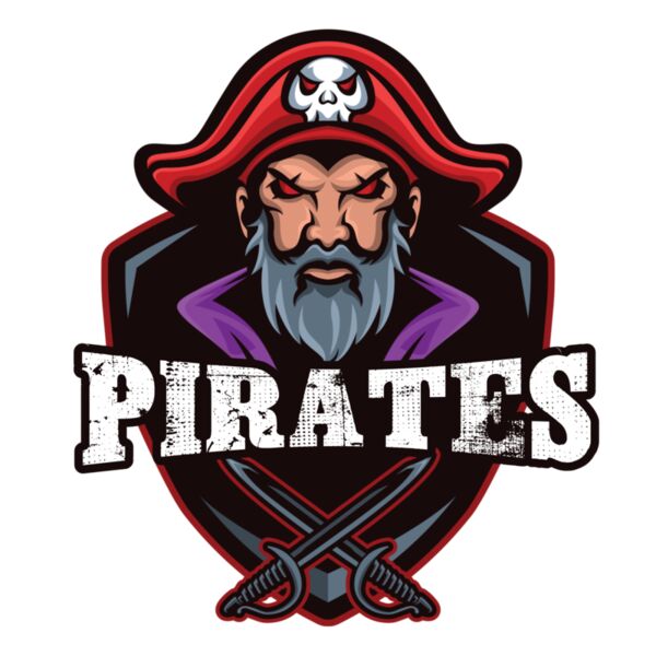 Pirates, Sports Logo, Gamer Logo, Esports Logo, Changeable Color, Gaming Vector Mascot Thumbnail