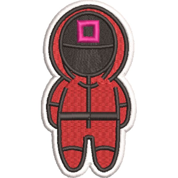 Red Guard Square 4x4, Squid Game Embroidery Designs, Embroidery Artwork, Ready to use Designs Thumbnail