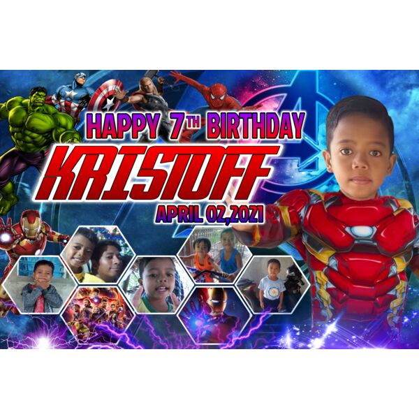 TSP 5 - SUPERHERO BIRTHDAY TARPAULIN Thumbnail