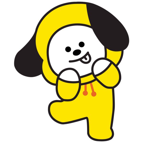 BTS, Cute Dog in Yellow Clothes Cliparts - BT21 B Thumbnail