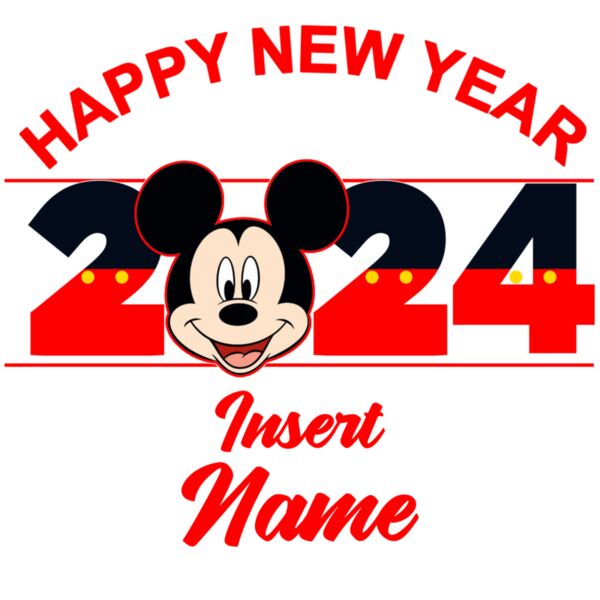 Mickey Mouse Design - New Year 2024, Changeable Name and Color - CCS-01 Thumbnail