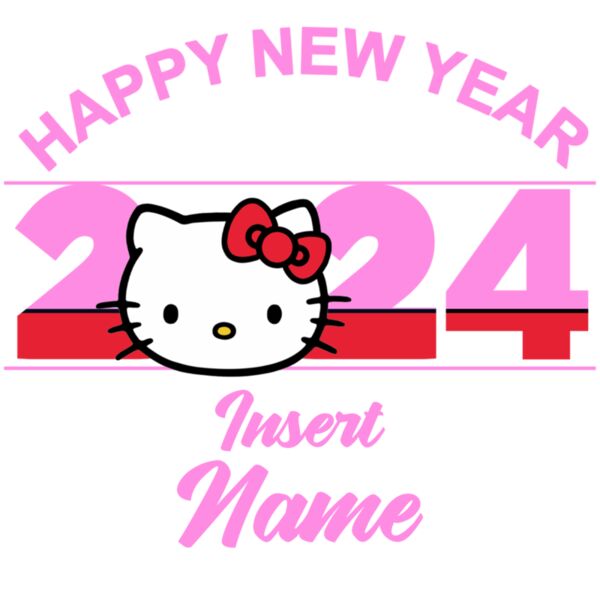 Hello Kitty Design - New Year 2024, Changeable Name and Color - CCS-03 Thumbnail