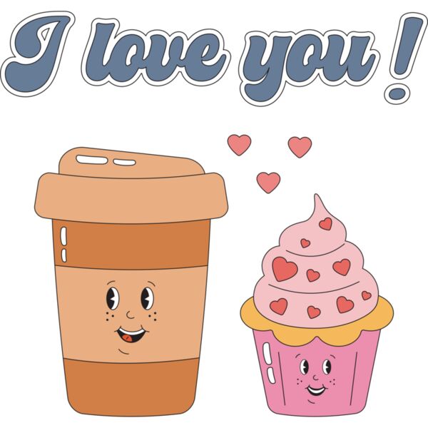 I LOVE YOU!, Cup cake, Coffee, Coffee Lover - PCC-014 Thumbnail