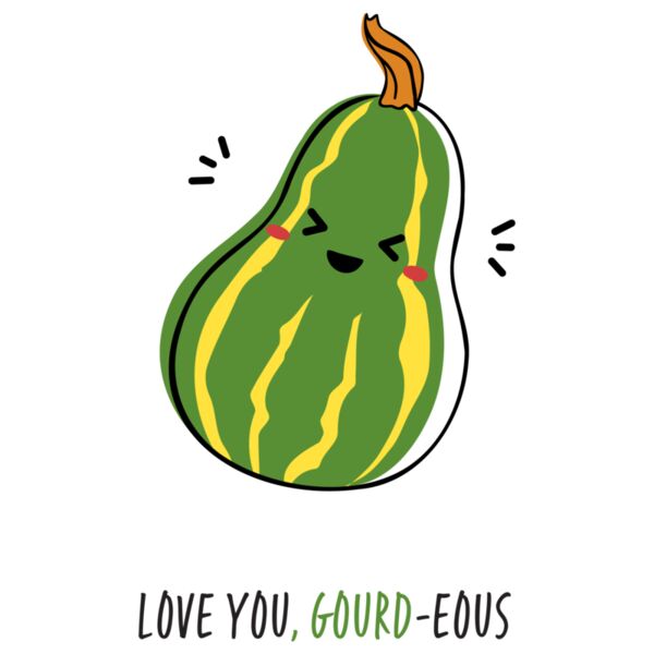 Love you, GOURD-EOUS, Gourd, Vegetable - PVC-005 Thumbnail