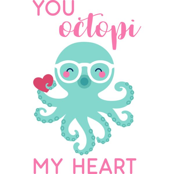 YOU octopi my Heart, Cute Animal - PNM-006 Thumbnail