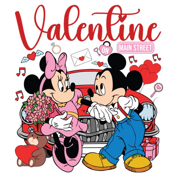 Valentine on mainstreet, Mickey & Minnie Mouse, Valentines - VMS-001 Thumbnail