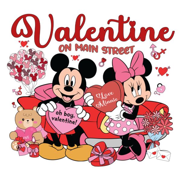 Valentine on main strees, Mickey & Minnie Mouse, Valentines - VMS-002 Thumbnail