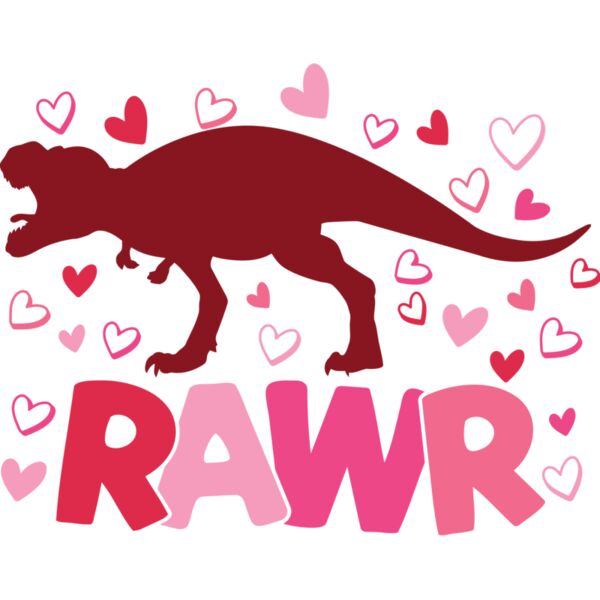 RAWR, Dinosaur, Heart, Kids Valentine - KV-019 Thumbnail