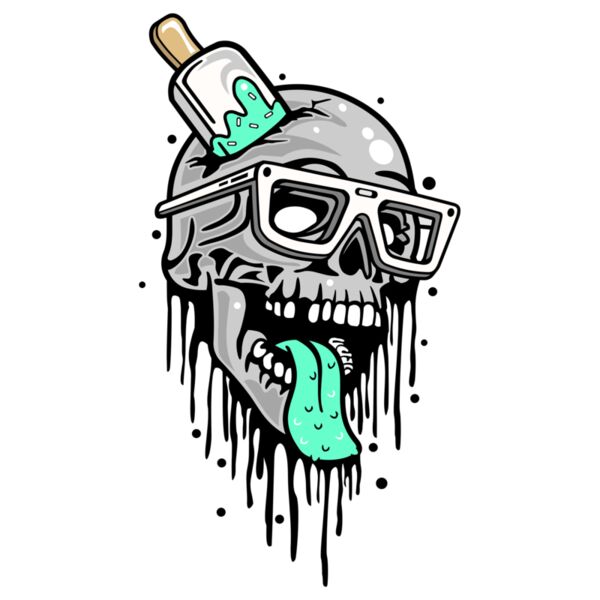 Skull with Green Ice Cream, Streetwear - SWC-003 Thumbnail