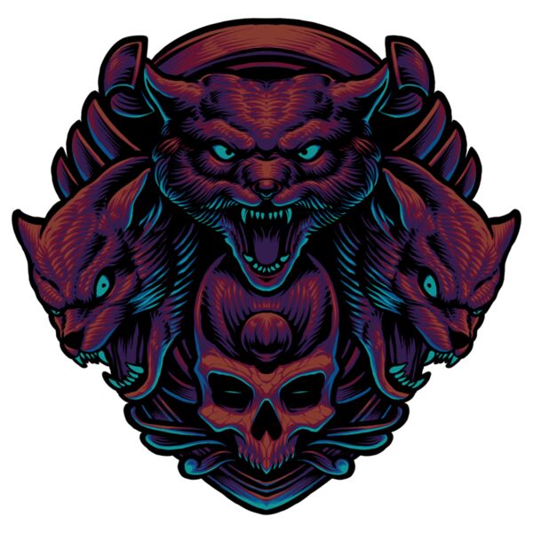 Werewold head with skull, Streetwear - SWC-005 Thumbnail