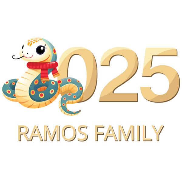 Year of the Snake, Happy New Year, Customizable Family Name, 2025 - Y25-007 Thumbnail