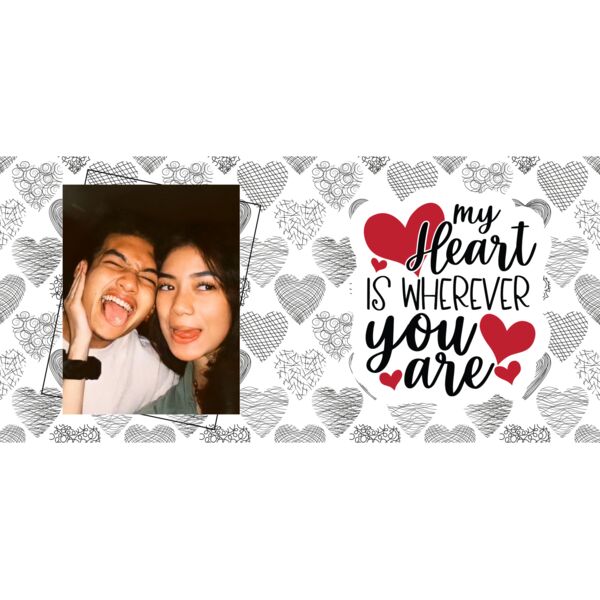my Heart is wherever you are, Couple Mug, Happy Valentines Day! - VMT-9 Thumbnail